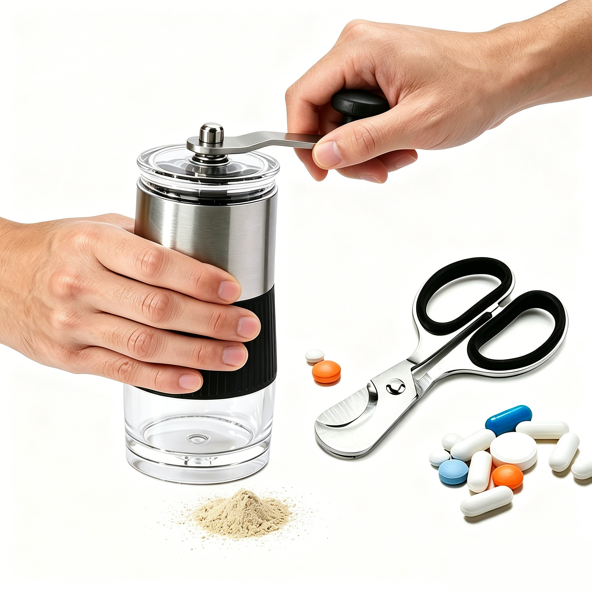 Baby Food Scissors - Pill Crusher with Pill Cutter Baby
