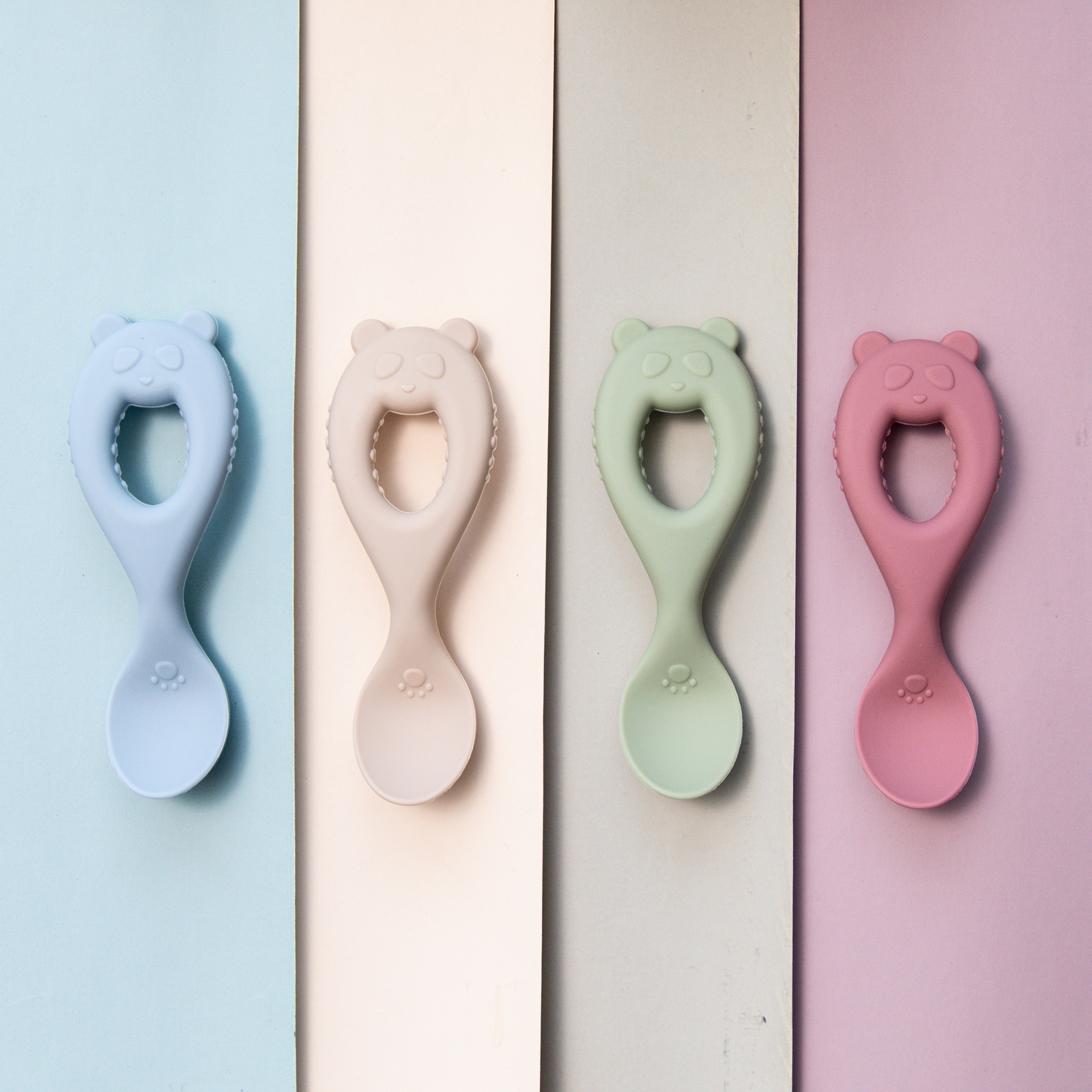 Baby Food Little Spoon - Feeding Baby Silicone Spoon Cartoon Little