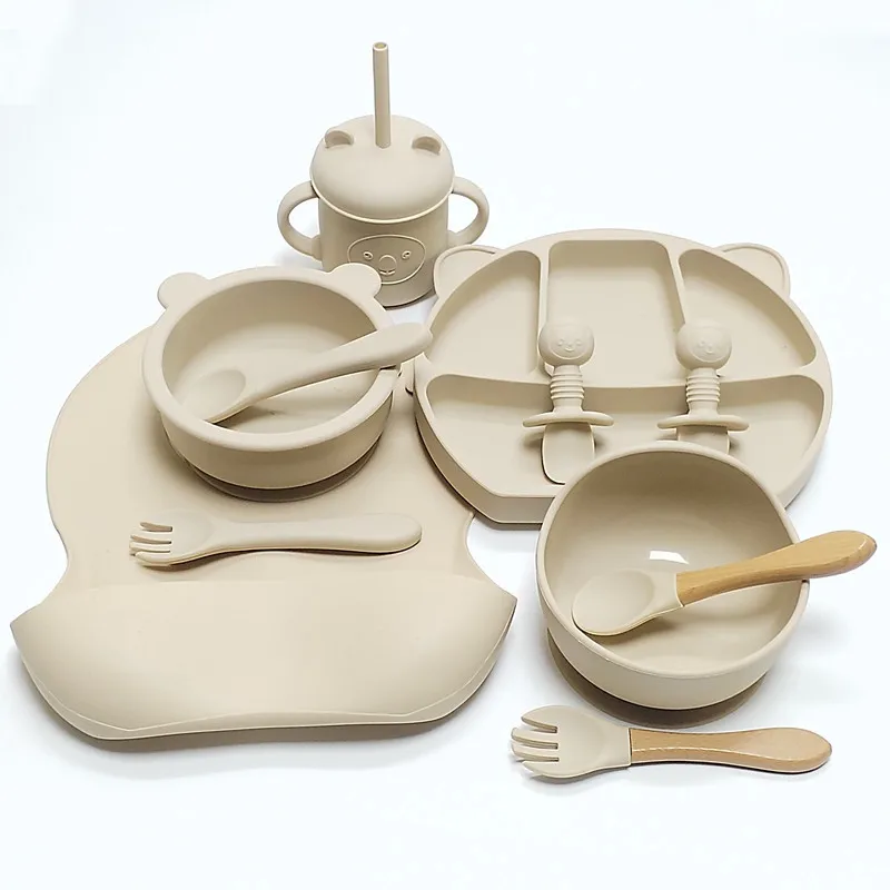 Baby Food Nutrition - 11pcs Children's Tableware Set Baby Silicone