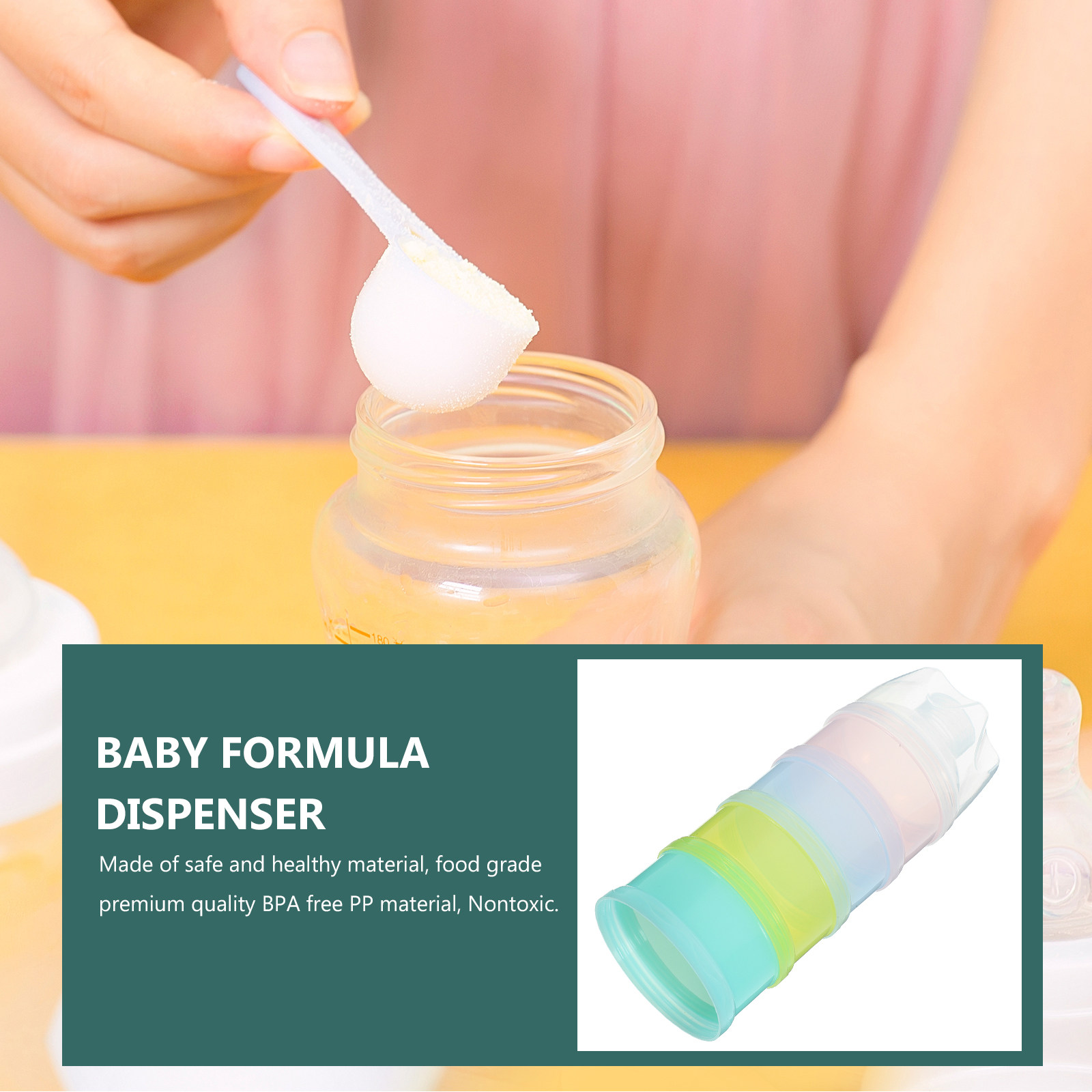 Baby Food Storage - 4-Layer Stackable Baby Formula Dispenser Milk