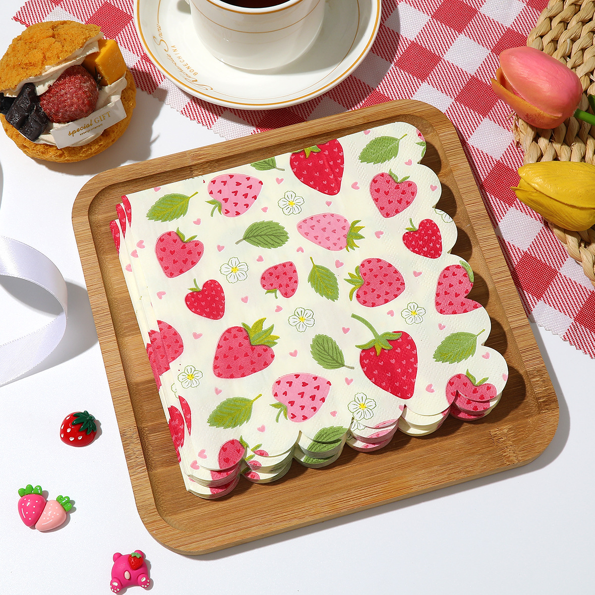 Baby Food Grinder - 20Pcs/bag Sweet Strawberry Theme Disposable Paper